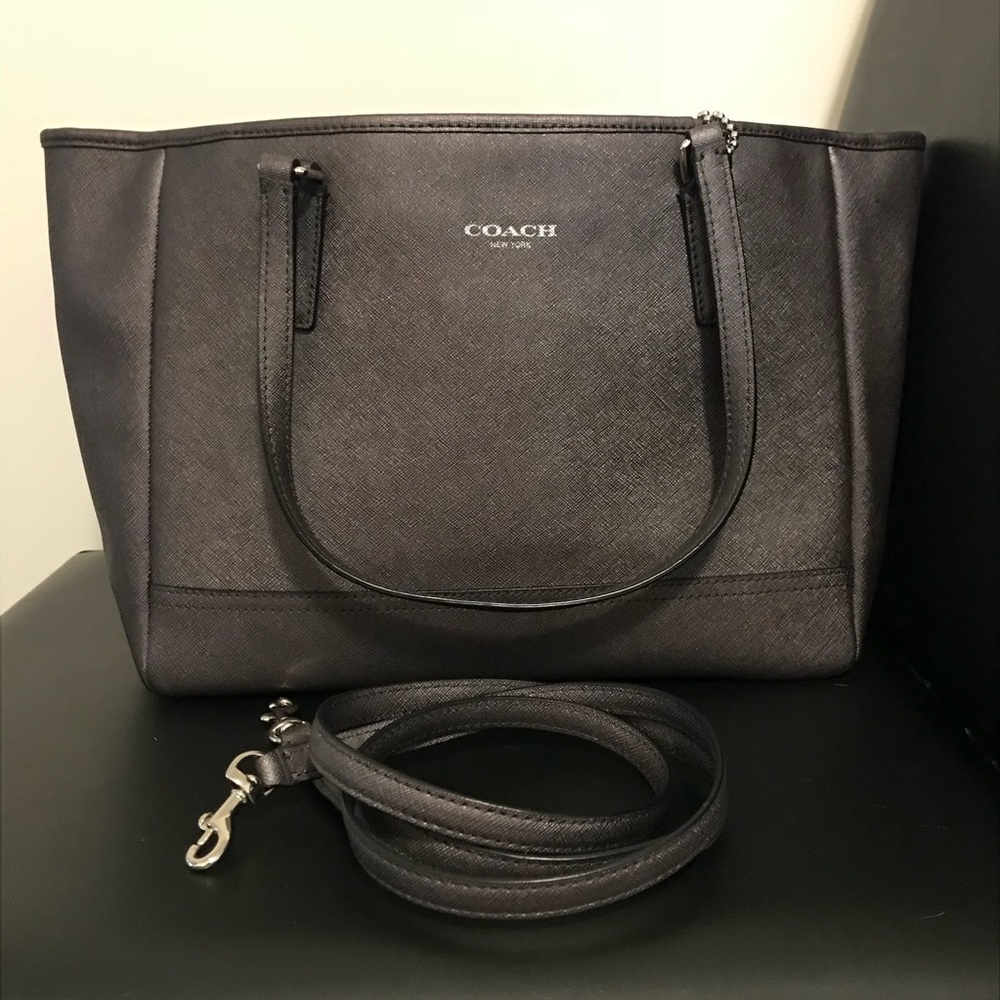 Coach Saffiano Gunmetal Tote